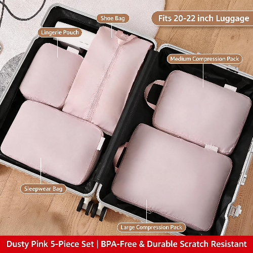 Travel Compression Packing Cubes for Clothes and Underwear