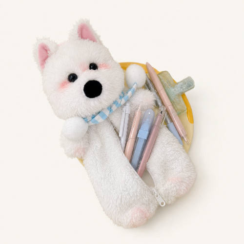 Cute Puppy Plush Pencil Case & Makeup Pouch
