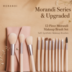12-Piece Soft Makeup Brush Set  Eyeshadow, Powder, Blush, Contour & Blending Brushes