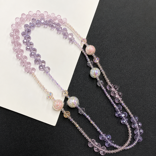 Amethyst Purple Cat Charm Crossbody Phone Strap