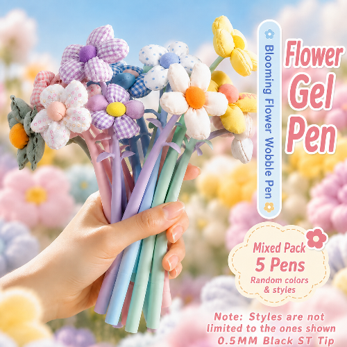 Cute Fabric Flower Gel Pen