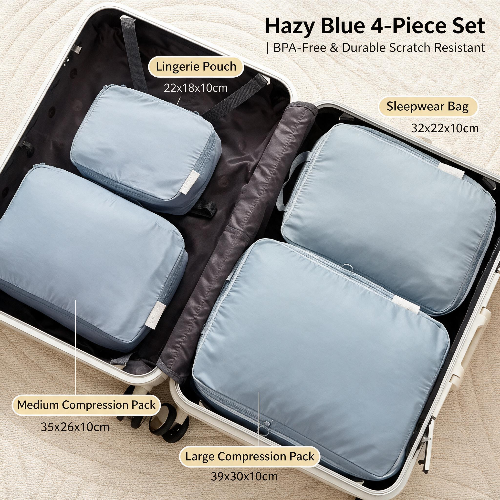 Travel Compression Packing Cubes for Clothes and Underwear