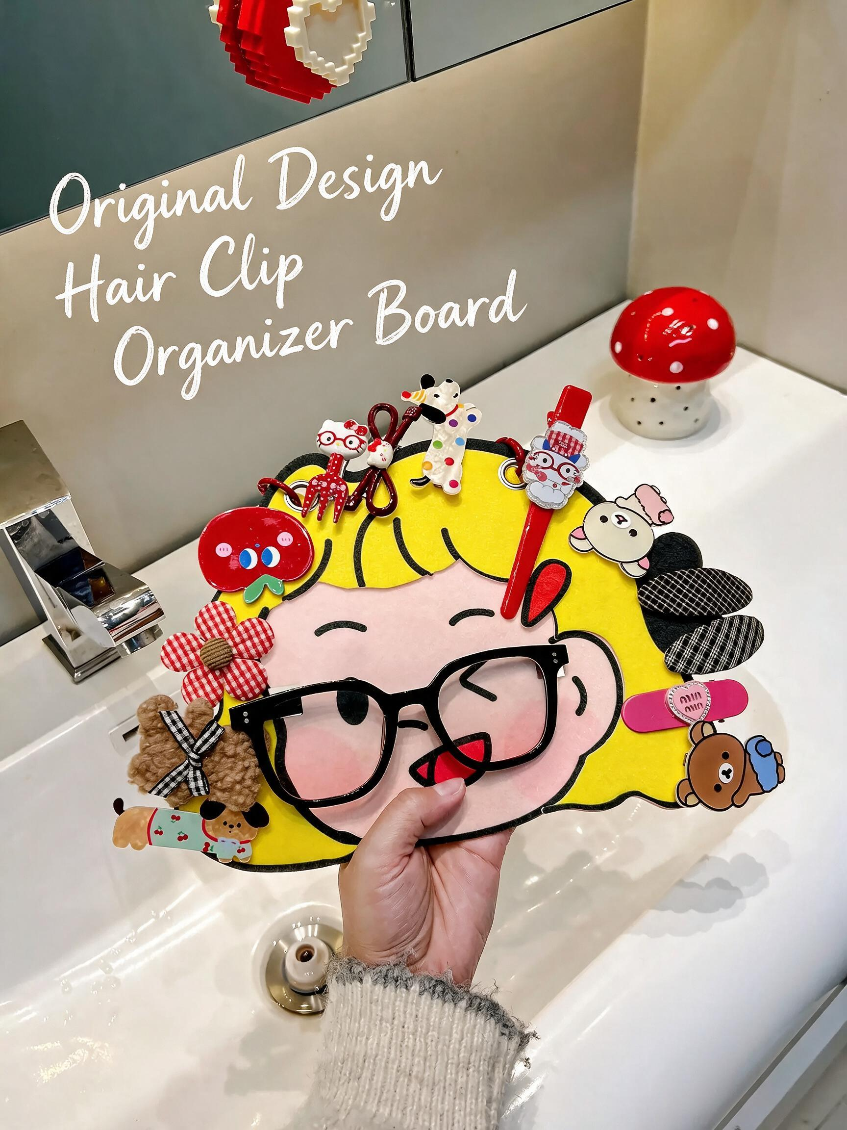Wall-Mounted Hair Accessory & Eyewear Organizer