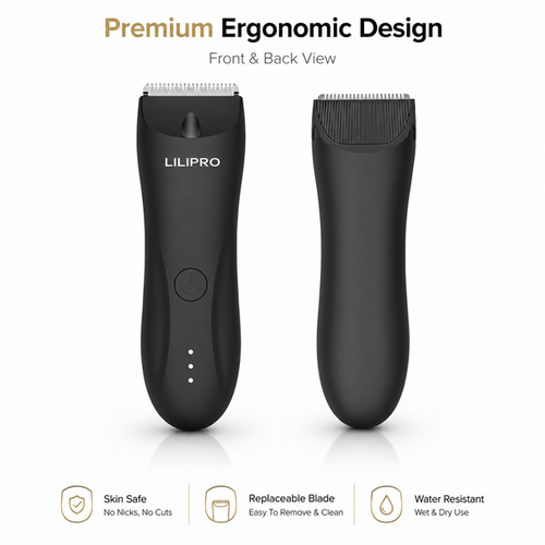 LILIPRO B9 Premium Body Groomer for Men | LED Light, Ceramic Blade & SkinSafe Trimming
