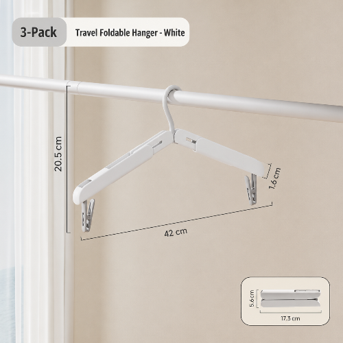 Portable Foldable Travel Hanger with Clips