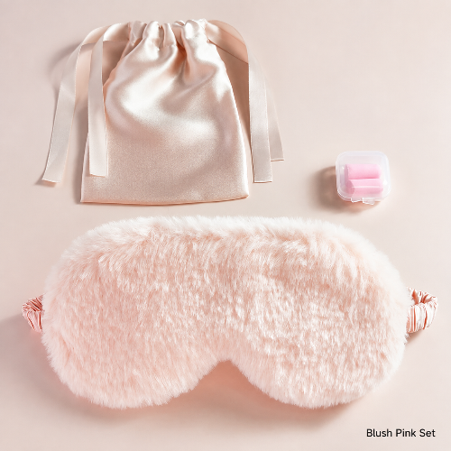 Kawaii Plush Sleep Mask | Soft Faux Fur & Silk Blackout Eye Mask