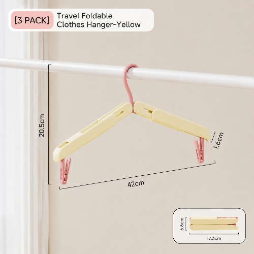 Portable Foldable Travel Hanger with Clips