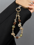 Maillard Crystal Beaded Phone Wrist Strap with Mouse Charm