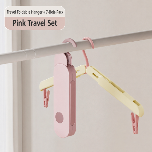 Portable Foldable Travel Hanger with Clips