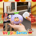 Funny Cartoon Eggplant Mini Coin Pouch Keychain