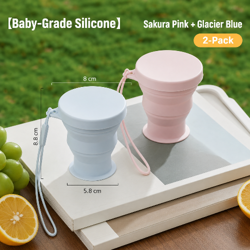 Portable Silicone Folding Travel Cup  Camping Mug & Toothbrush Rinse Cup