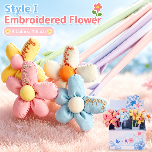 Cute Fabric Flower Gel Pen