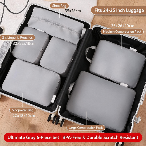 Travel Compression Packing Cubes for Clothes and Underwear