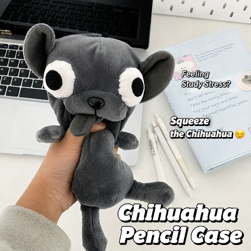 Funny Chihuahua Pencil Case  Large Capacity Stationery Pouch
