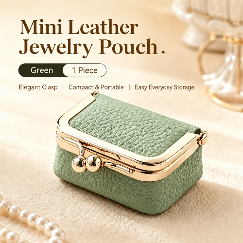 Mini Leather Jewelry Case for Rings, Earrings & Necklaces