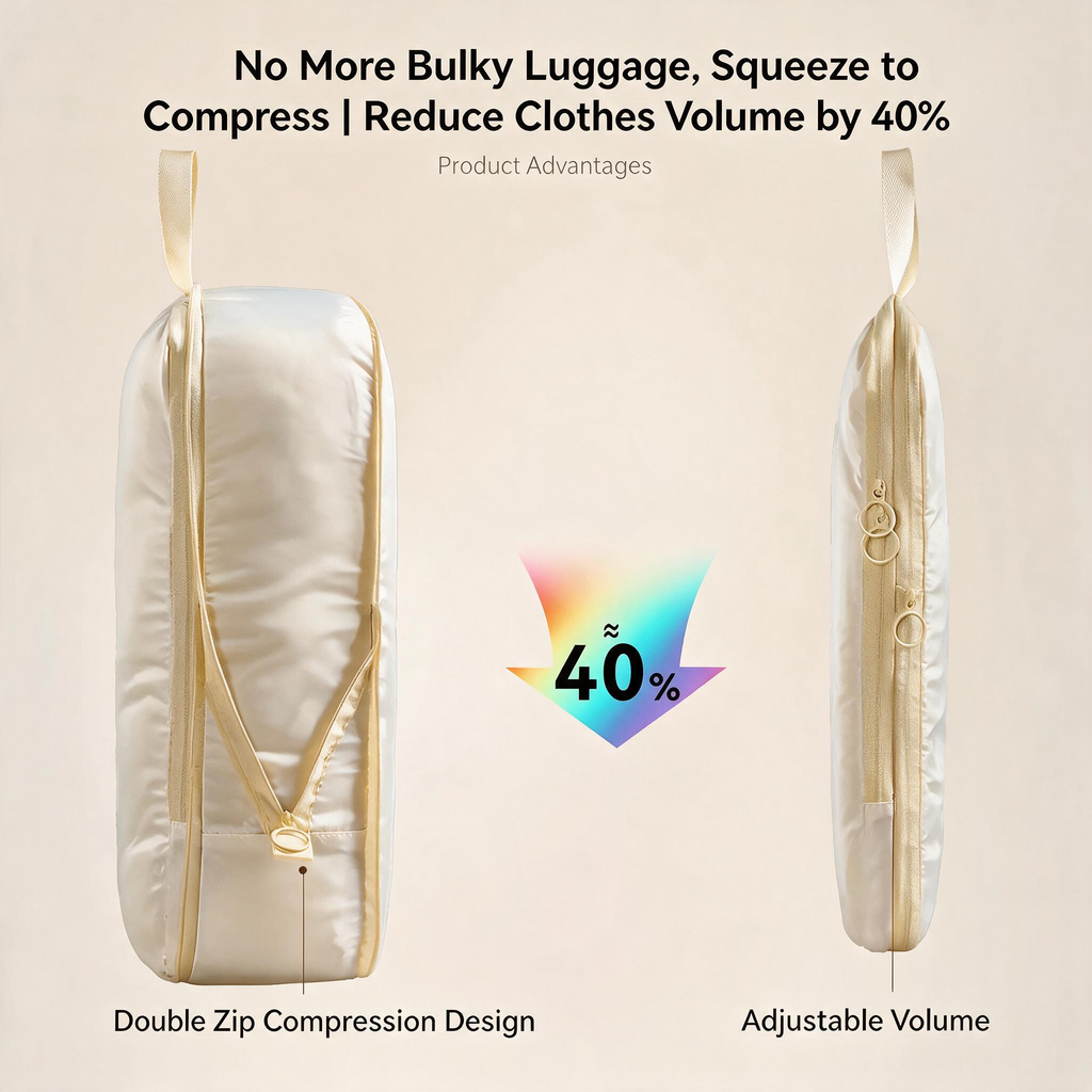 Travel Compression Packing Cubes for Clothes and Underwear