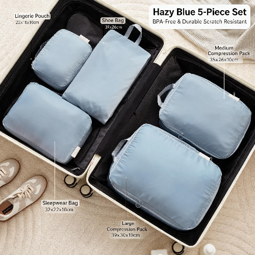 Travel Compression Packing Cubes for Clothes and Underwear