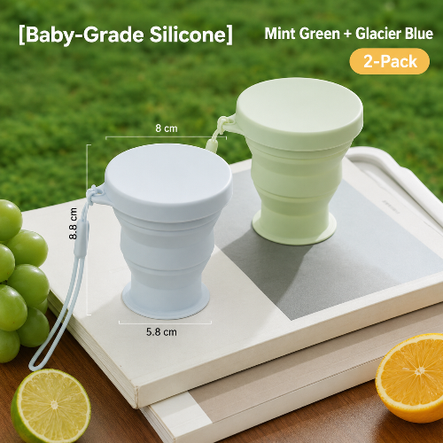 Portable Silicone Folding Travel Cup  Camping Mug & Toothbrush Rinse Cup
