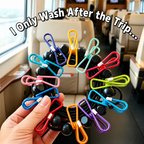 Portable Travel Clothesline for Hotel, Camping & Outdoor  No Drill Elastic Laundry Drying Rope