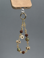 Maillard Crystal Beaded Phone Wrist Strap with Mouse Charm