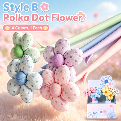 Cute Fabric Flower Gel Pen