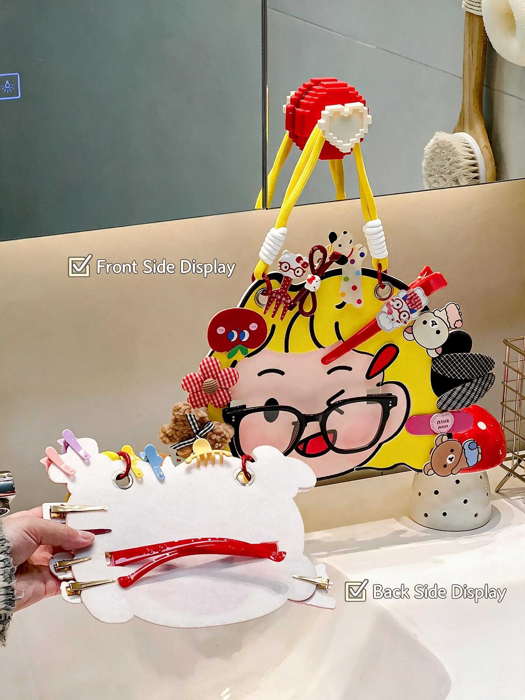 Wall-Mounted Hair Accessory & Eyewear Organizer