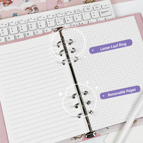 Cute Cat-Shaped Magnetic Binder Notebook for Students