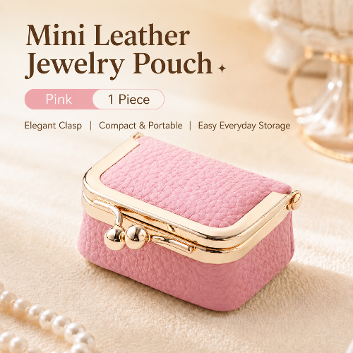 Mini Leather Jewelry Case for Rings, Earrings & Necklaces