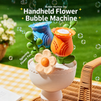 Flower Magic Bubble Blower 🫧 Automatic Flower Bubble Machine Toy for Kids & Parties