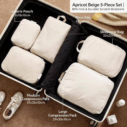 Travel Compression Packing Cubes for Clothes and Underwear