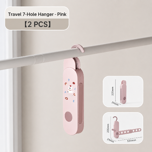 Portable Foldable Travel Hanger with Clips