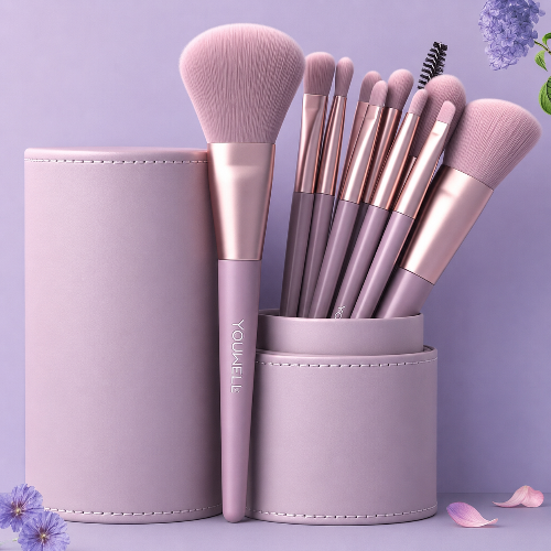 12-Piece Makeup Brush Set with Eyeshadow, Blush, Powder & Contour Brushes
