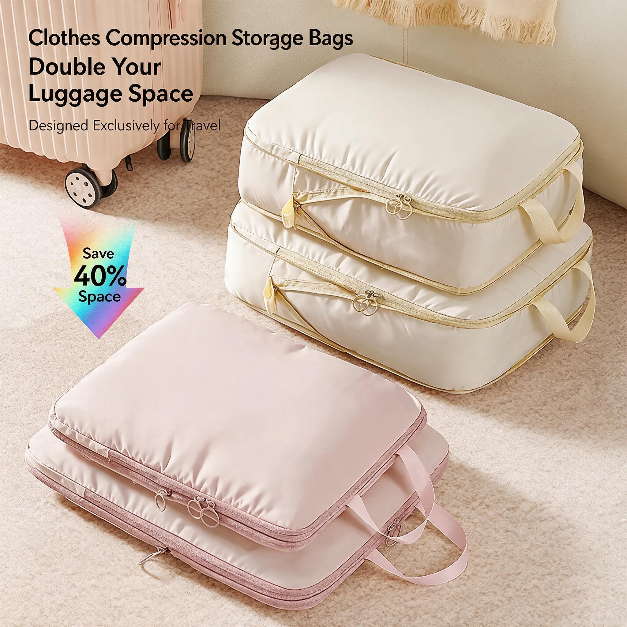 Travel Compression Packing Cubes for Clothes and Underwear