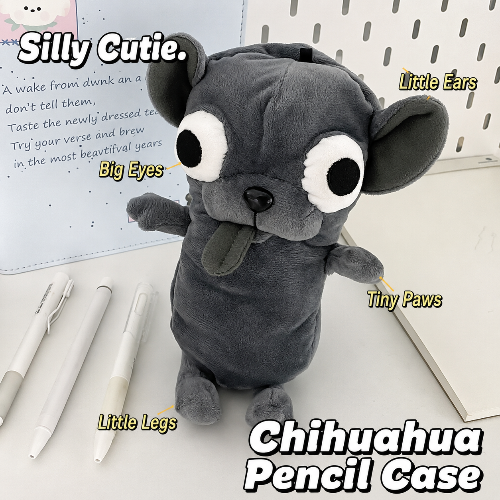 Funny Chihuahua Pencil Case  Large Capacity Stationery Pouch