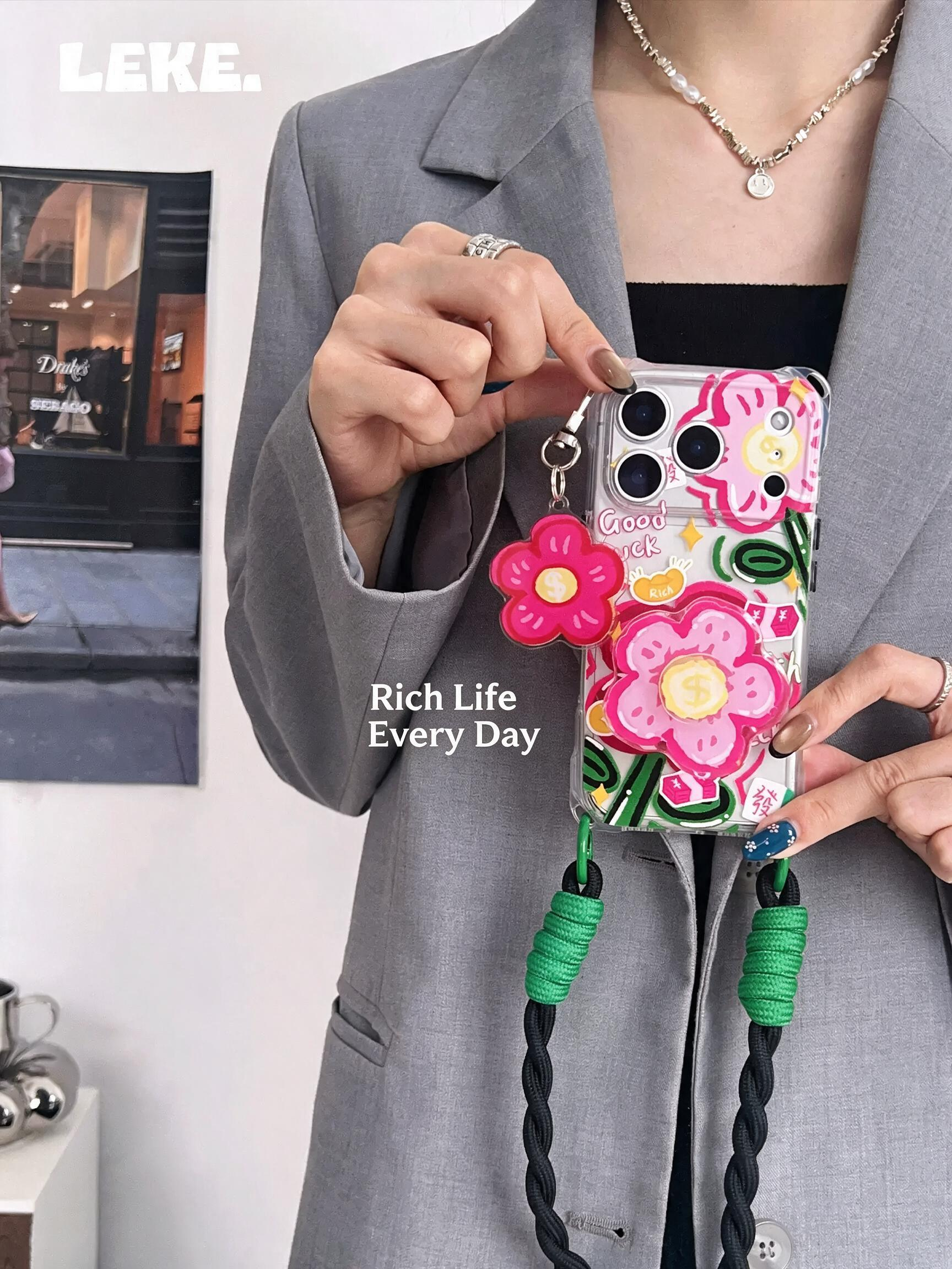 Shockproof Rotating Stand Phone Case with Crossbody & Wrist Straps