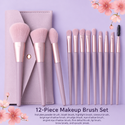 12-Piece Makeup Brush Set | Eyeshadow, Blush & Contour Brushes