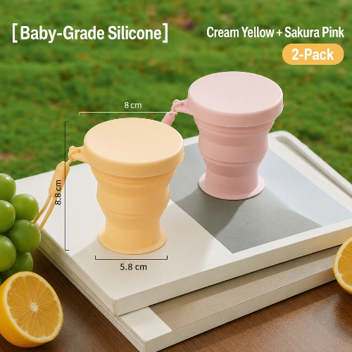 Portable Silicone Folding Travel Cup  Camping Mug & Toothbrush Rinse Cup