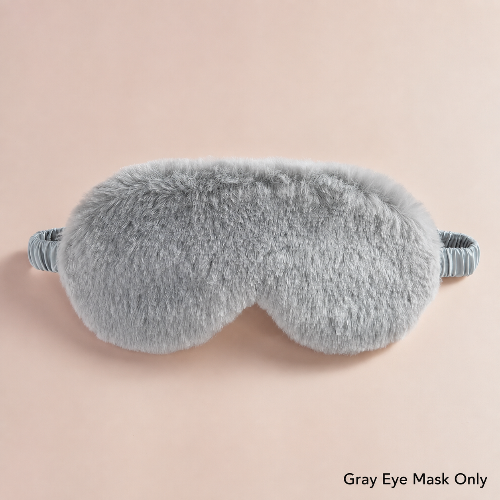 Kawaii Plush Sleep Mask | Soft Faux Fur & Silk Blackout Eye Mask