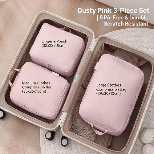 Travel Compression Packing Cubes for Clothes and Underwear