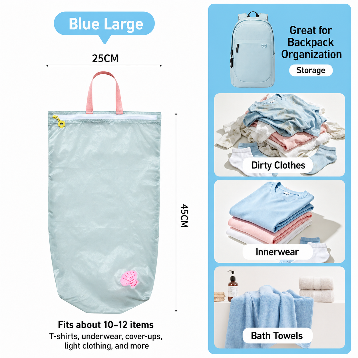 Large Capacity Travel Shoe & Clothing Organizer Bag