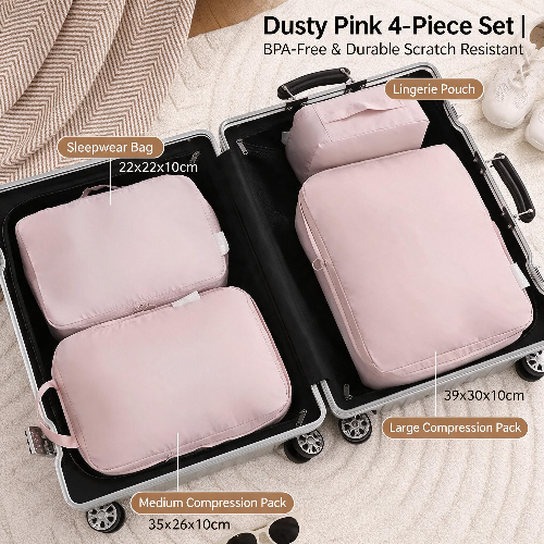 Travel Compression Packing Cubes for Clothes and Underwear