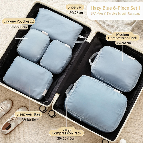 Travel Compression Packing Cubes for Clothes and Underwear