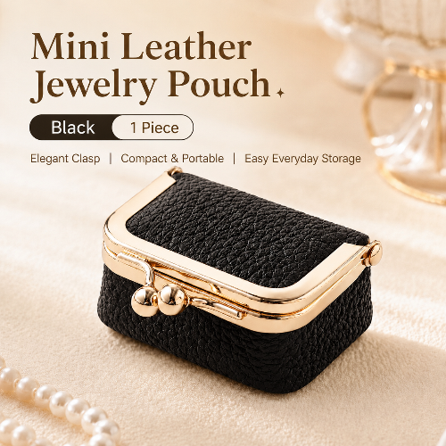 Mini Leather Jewelry Case for Rings, Earrings & Necklaces