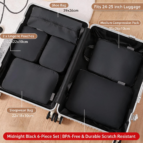 Travel Compression Packing Cubes for Clothes and Underwear