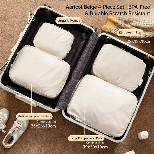 Travel Compression Packing Cubes for Clothes and Underwear