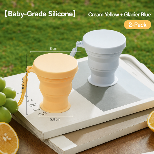 Portable Silicone Folding Travel Cup  Camping Mug & Toothbrush Rinse Cup