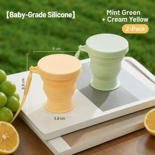 Portable Silicone Folding Travel Cup  Camping Mug & Toothbrush Rinse Cup