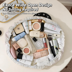 Lay-Flat Drawstring Travel Makeup Bag