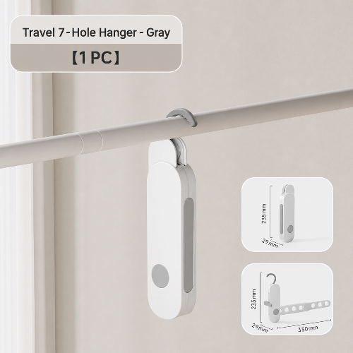 Portable Foldable Travel Hanger with Clips