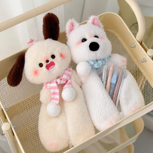 Cute Puppy Plush Pencil Case & Makeup Pouch
